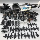 S.W.A.T. Police Helicopter Jeep Motorcycle Minifigures Lego Compatible Military Set