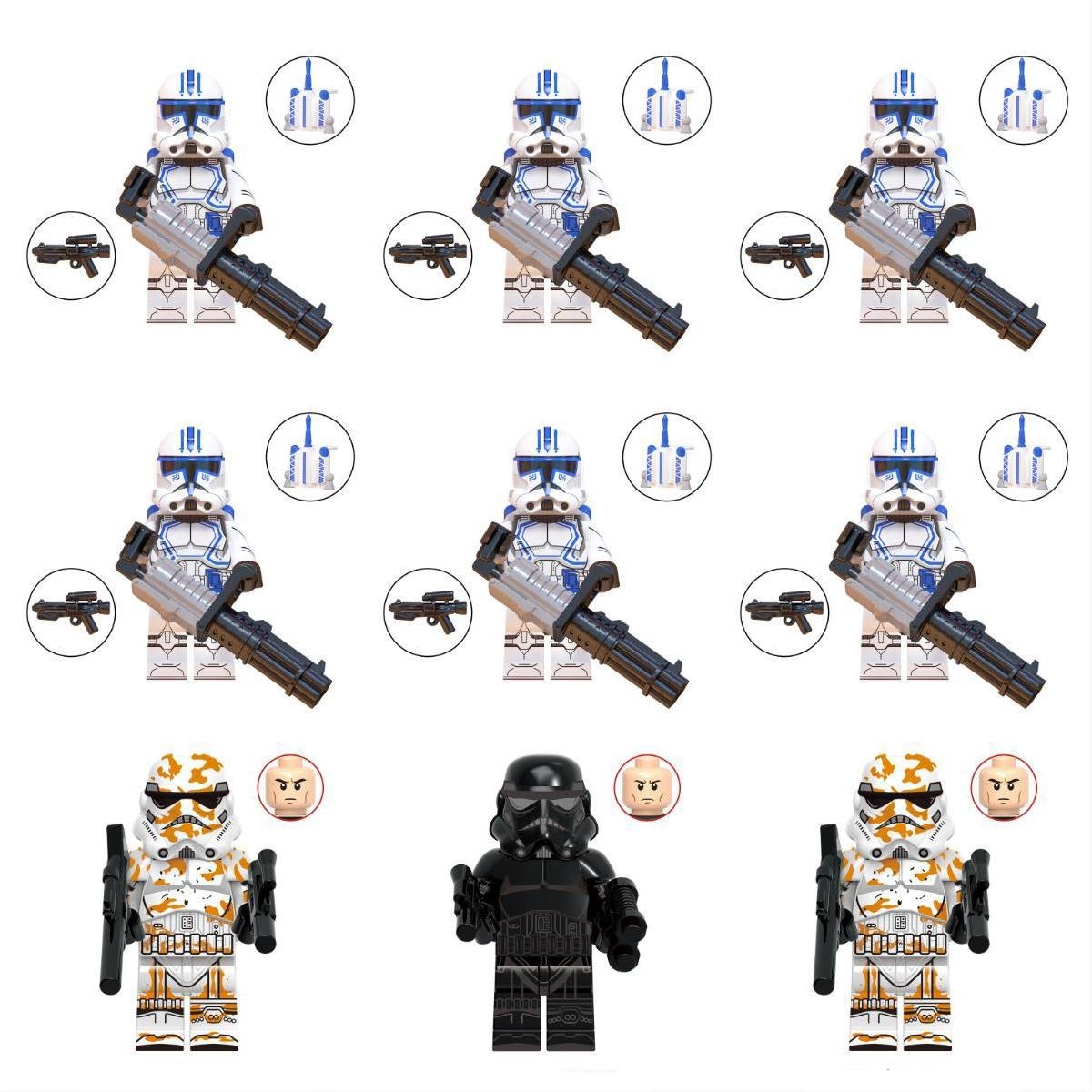 9pcs Hardcase Sandtrooper Shadow Troopers Minifigures Lego Compatible Star Wars The Clone Wars Sets