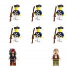 8pcs Jackie Henry British soldiers Minifigures Lego Compatible Pirates of the Caribbean Sets