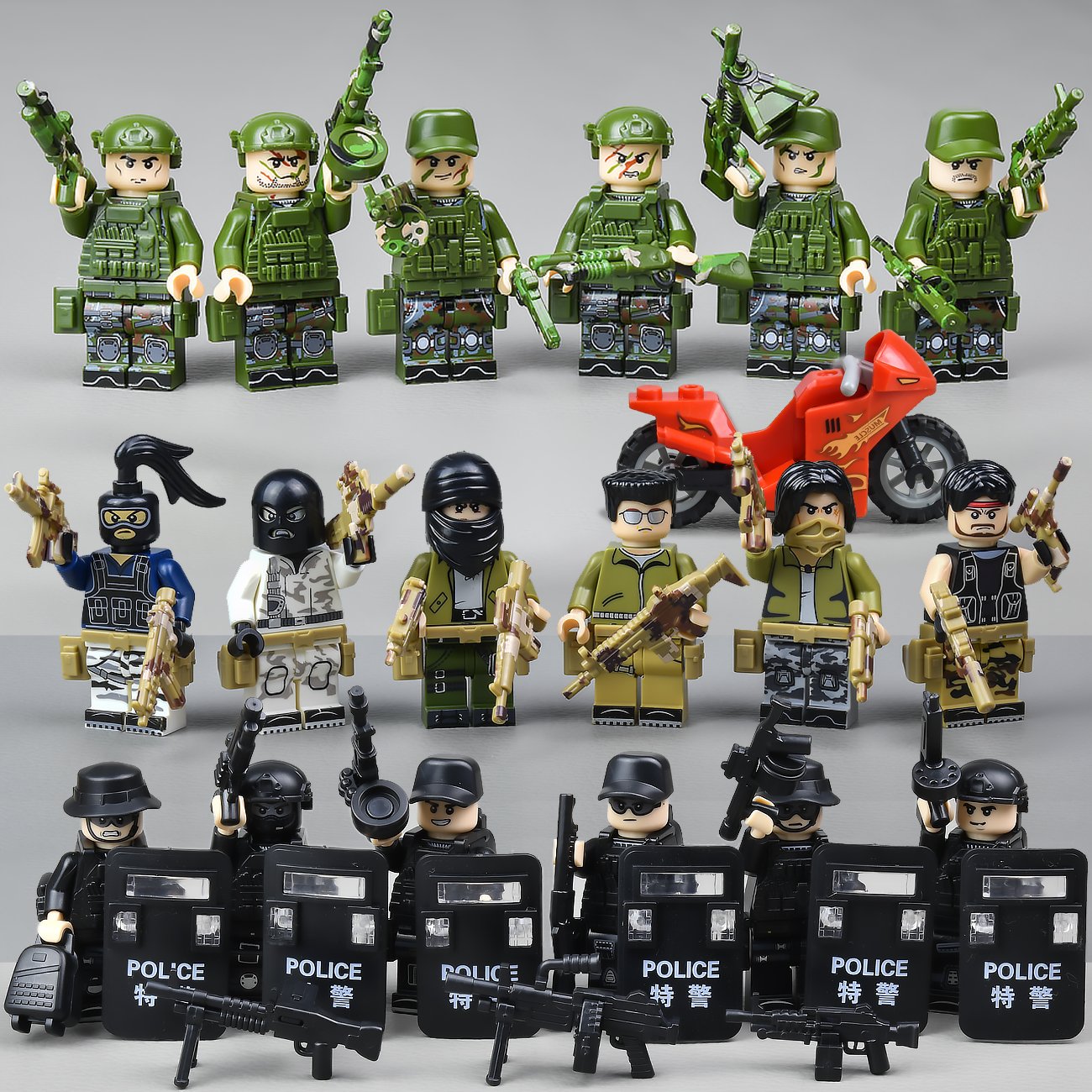 Special Forces S.W.A.T chase Terrorist Minifigures Lego Compatible Military 2022