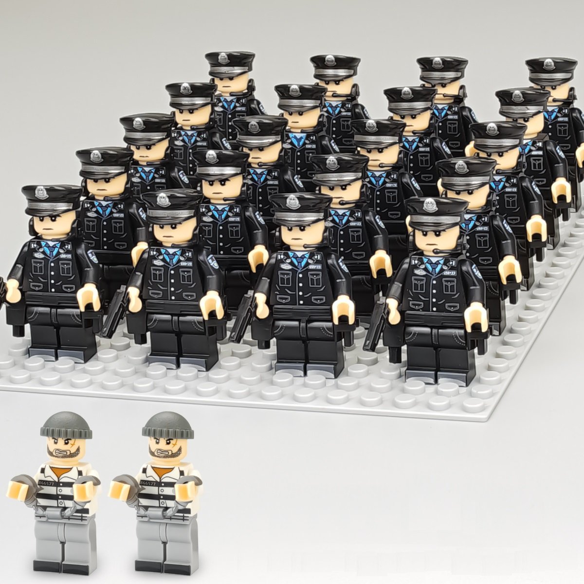 20pcs Police Sergeant Prisoner Minifigures Lego Compatible City Sets