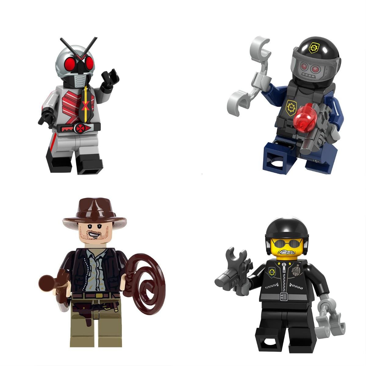 Bad Cop Robo SWAT chase Indiana Jones Minifigures Lego Compatible Movie Sets