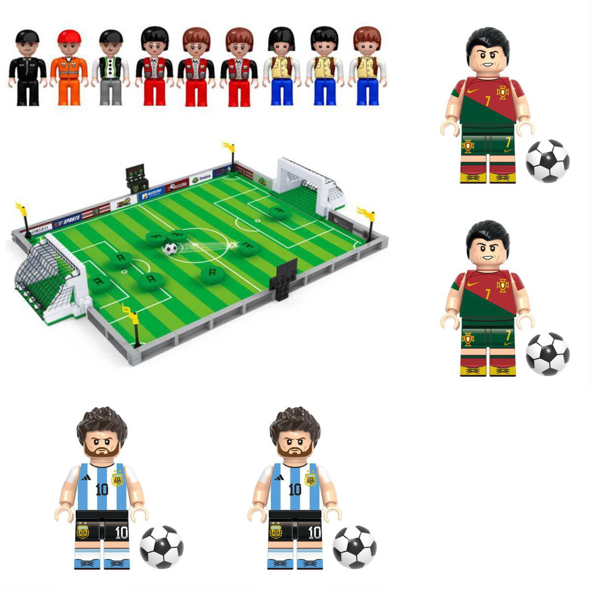 Argentina VS The Portuguese football stadium Minifigures Lego 