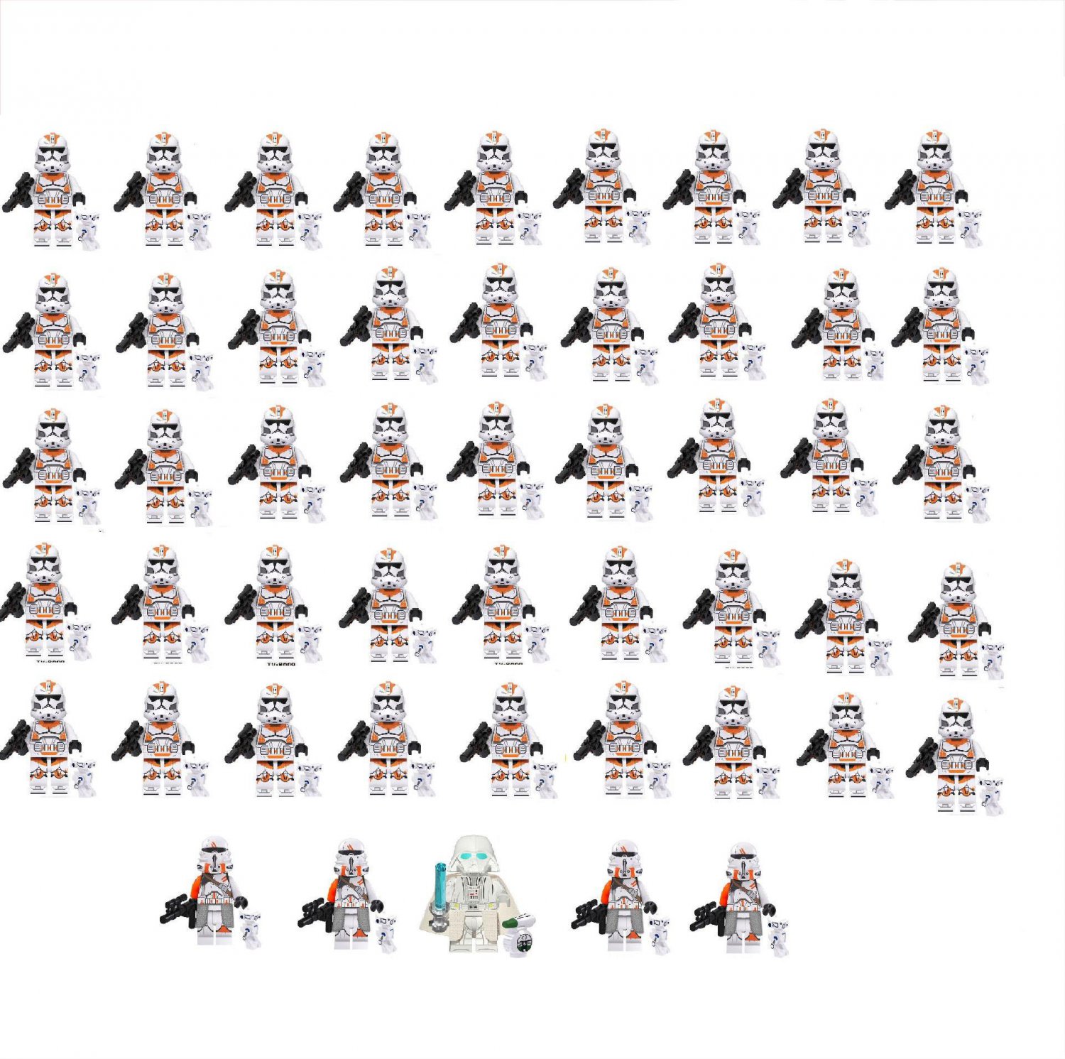 50pcs 212 Clone Trooper Airbrne Troops White Darth Vader Minifigures Lego Compatible Star Wars Set