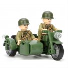 WW2 American troops Motorcycle Minifigures Lego Compatible European theater Set