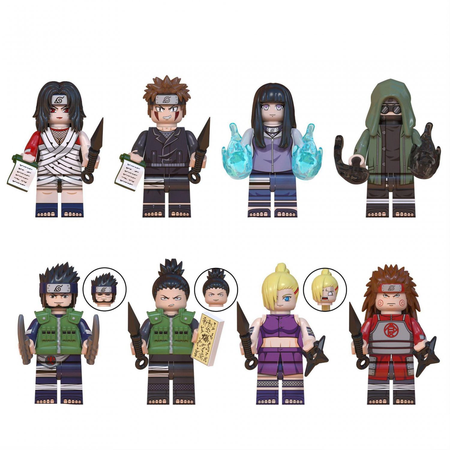 Yuhi Kurenai Aburame Shino Yamanaka Ino Minifigures Lego Compatible ...