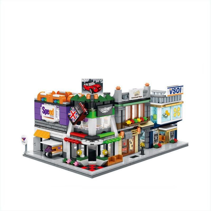 Barber shop Logistic Shop Bar Minifigures Lego Compatible City streetscape Set
