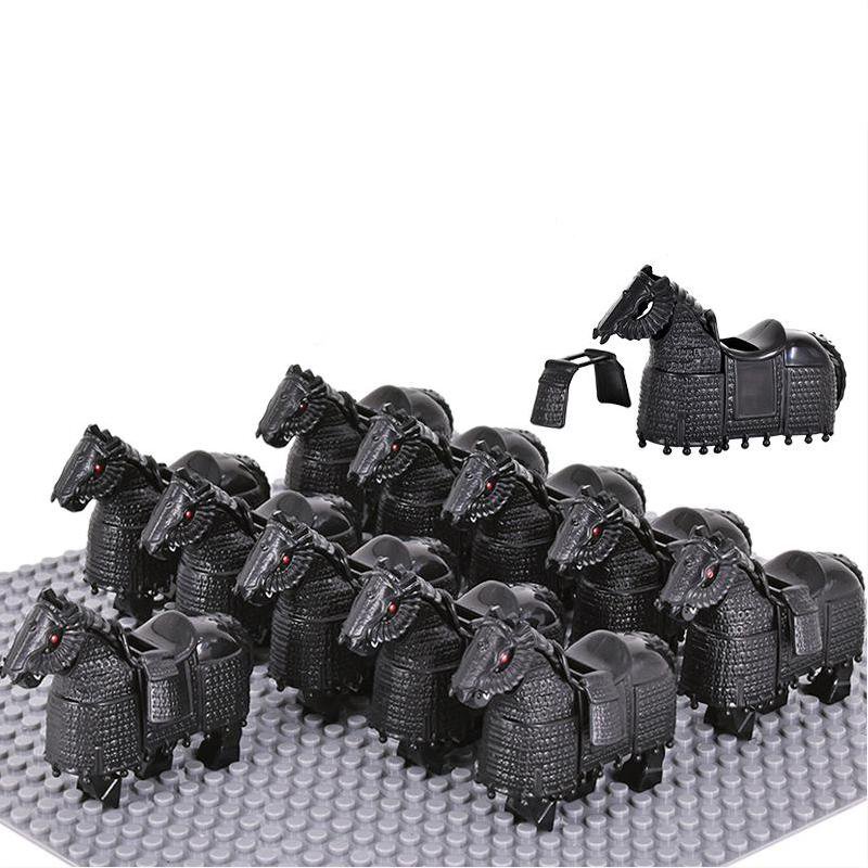 Middle Ages Heavy Armor War Horse Minifigures Lego Compatible Medieval Knights Set