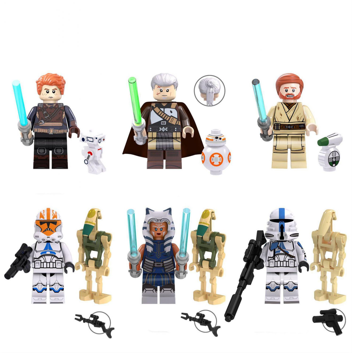 Ahsoka's Clone Trooper Rahm Kota Cal Kestis Minifigures Lego Compatible ...