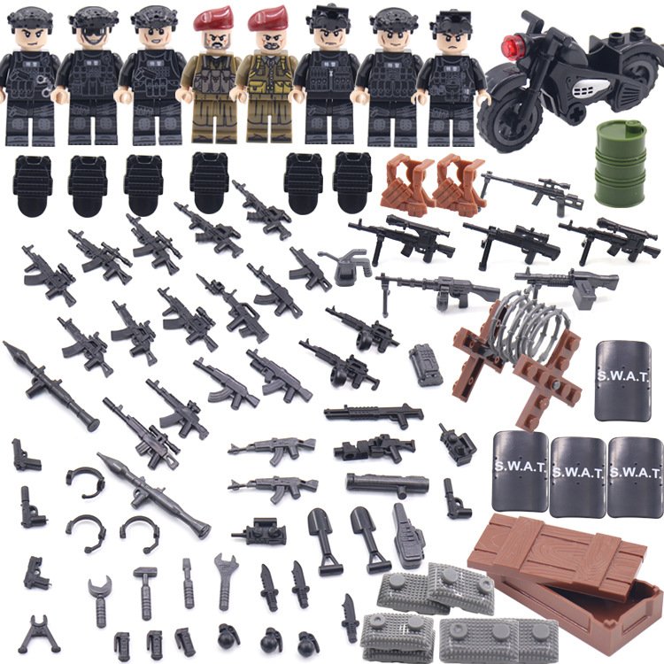 Beret Motorcycle Police S.W.A.T. Minifigures Lego Compatible City 2023