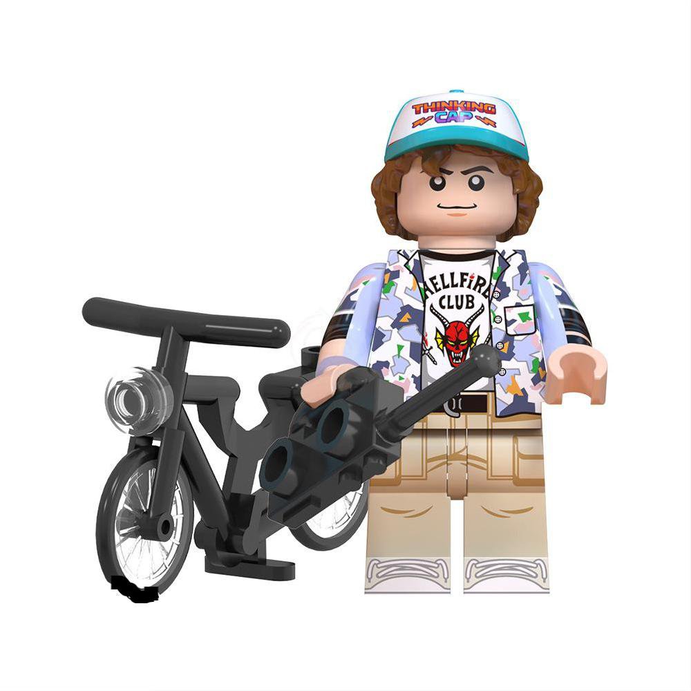 Dustin bicycle Minifigures Compatible Lego Stranger Things Minifigure