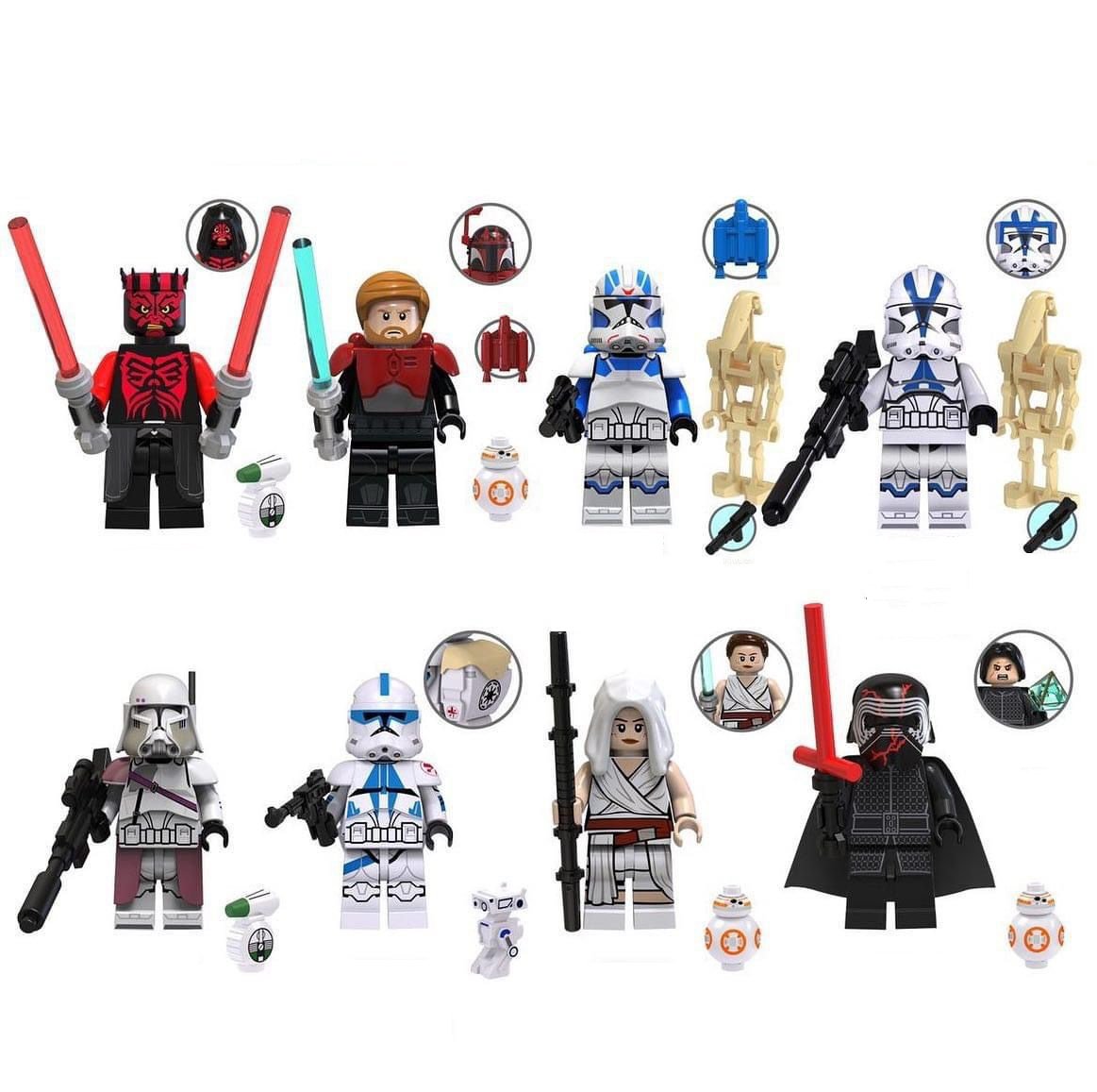 Darth Maul Commander Bacara Clone-medic Rey Minifigures Compatible Lego Star Wars Set