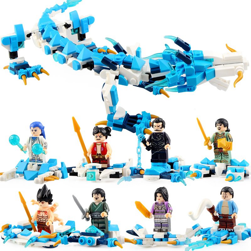 8in1 Nezha&acirc;��s Fire Ring Minifigures Compatible Lego King Warrior Mech Set