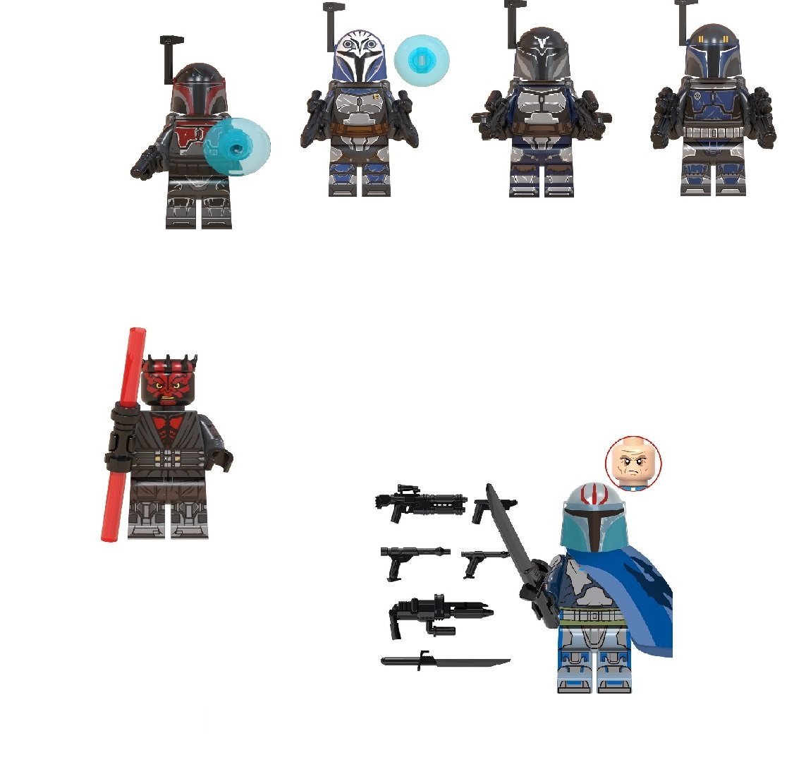 Darth Maul VS Super Vizsla Darksaber Minifigures Compatible Lego Star Wars The Clone Wars Set