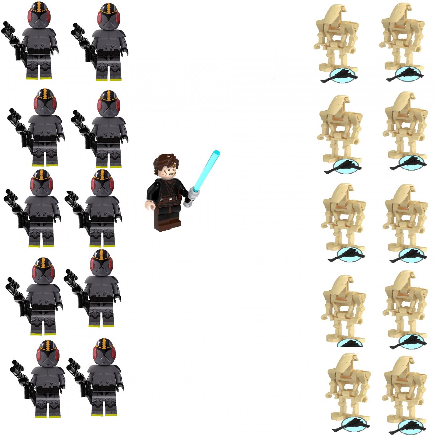 Commander Blackout Anakin Battle Droid Minifigures Compatible Lego Star Wars Set