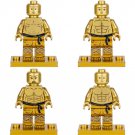 Gold Shaolin monk Minifigures Compatible Lego Toy