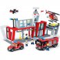 Fire Department Fire Station & Helicopter Minifigures Compatible Lego City Rescue Set