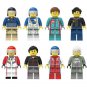 Racing driver Motorcycle driver Minifigures Compatible Lego City Racing Set