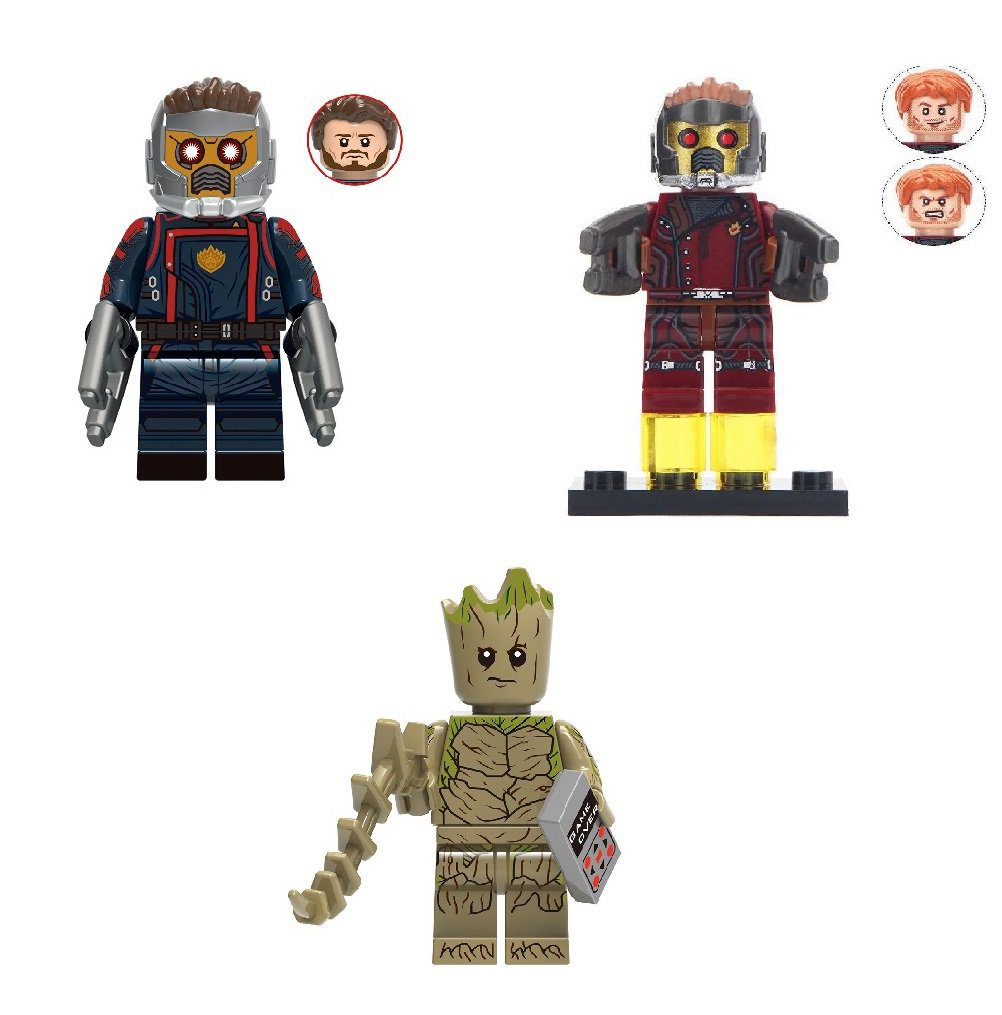 Groot and Star-Lord Minifigures Compatible Lego Guardians of the Galaxy Headquarters Set