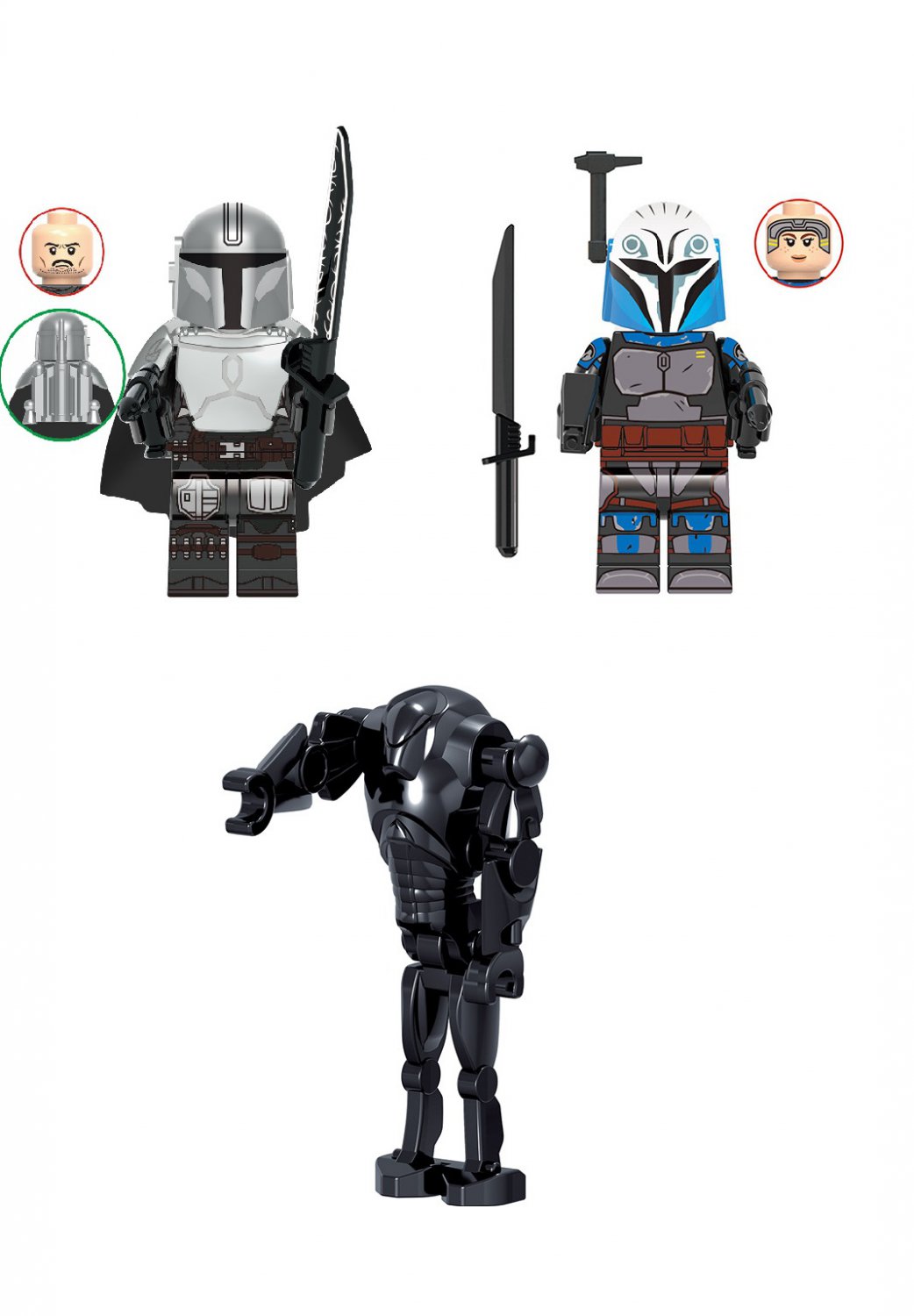 Din Djarin BoKatan Kryze Battle Droid Minifigures Compatible Lego The Mandalorian Season 3 Set
