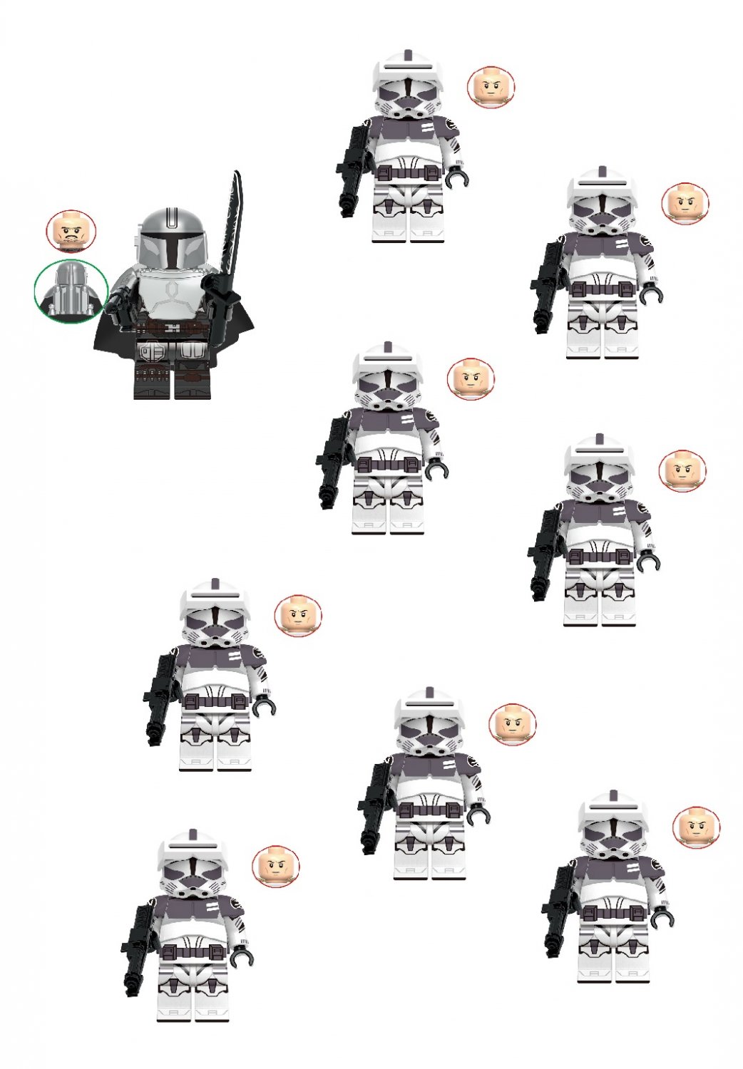 Imperial armored commando Din Djarin Minifigures Compatible Lego The Mandalorian Season 3 Set