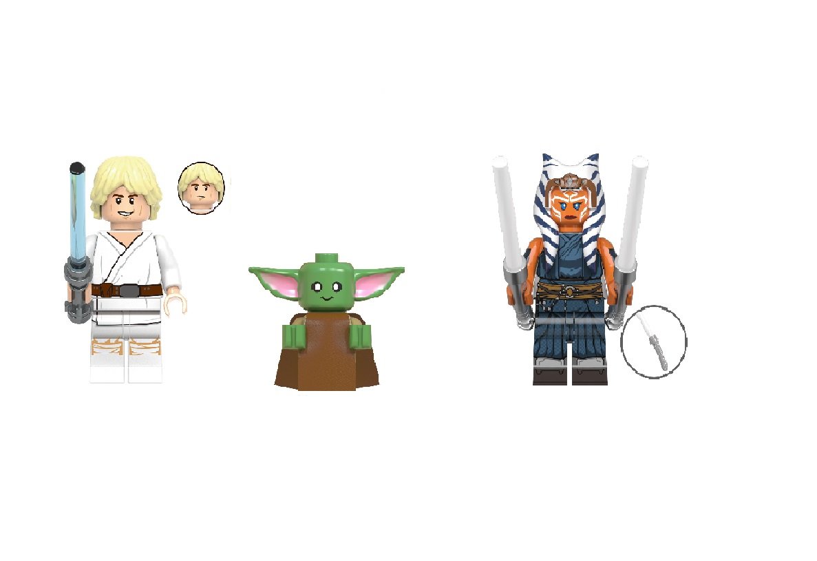 Luke Skywalker Grogu Ahsoka Minifigures Compatible Lego The Book of