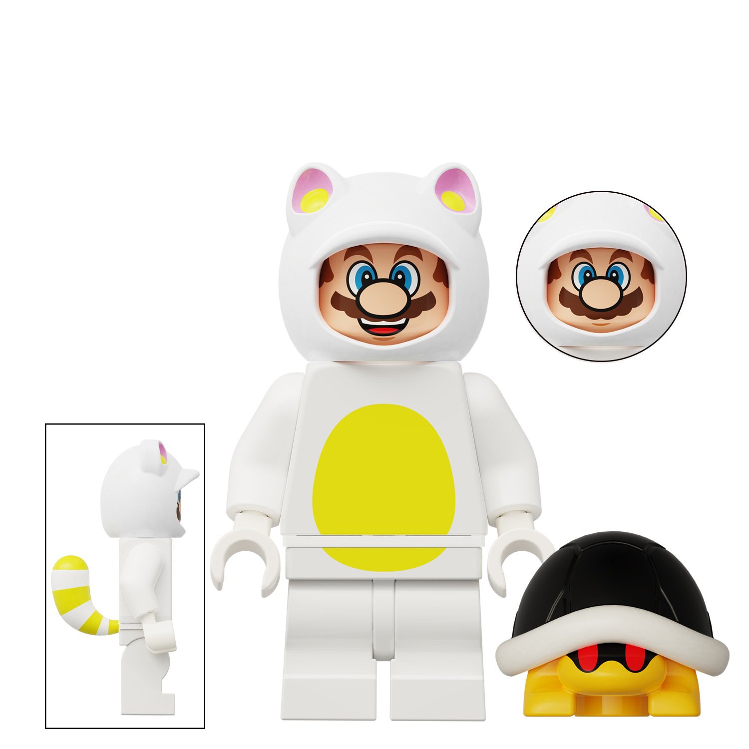 White fox Wolf Costume Mario Minifigures Lego Compatible Super Mario ...