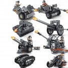 8in1 German Army howitzer Tank Minifigures Compatible Lego WW2 Mechanized Corps Set