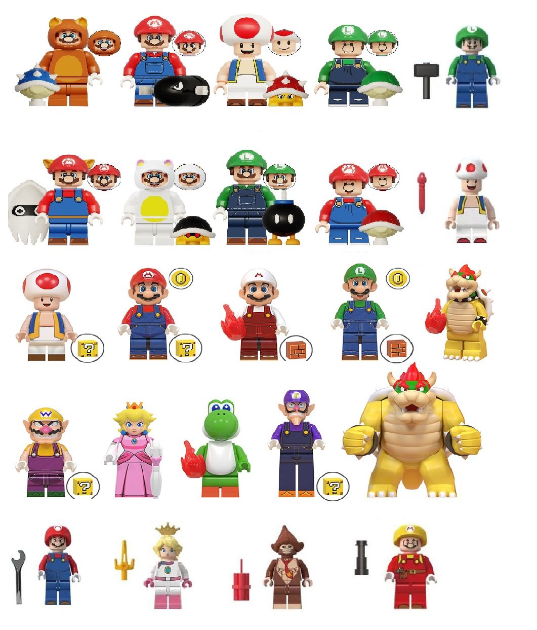 25pcs The Super Mario Bros Movie character Minifigures Lego Compatible 2023 Movie Set
