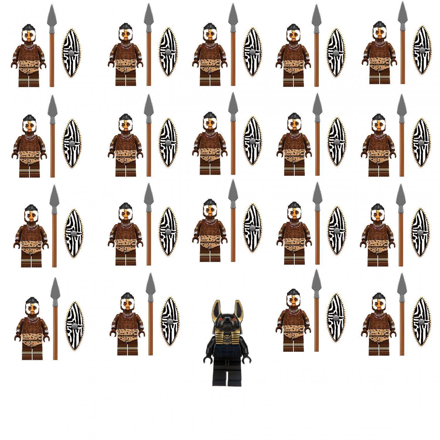 Nubian Village Warrior Anubis Minifigures Compatible Lego Ancient Egypt Set