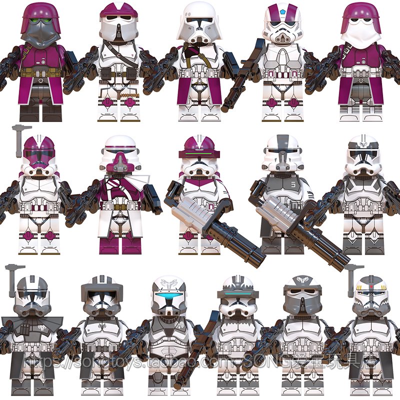 16pcs Nova Corps Marine Team 4 Wolf Regiment Commandos Minifigures Compatible Lego Clone Trooper Set