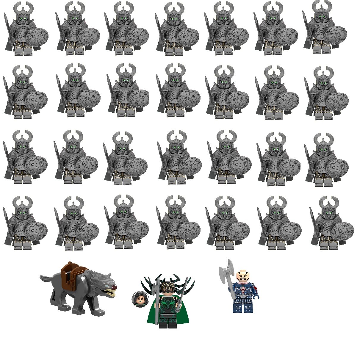 Hela Dead Soldier Fenrir Wolf Minifigures Compatible Lego Thor Ragnarok Set