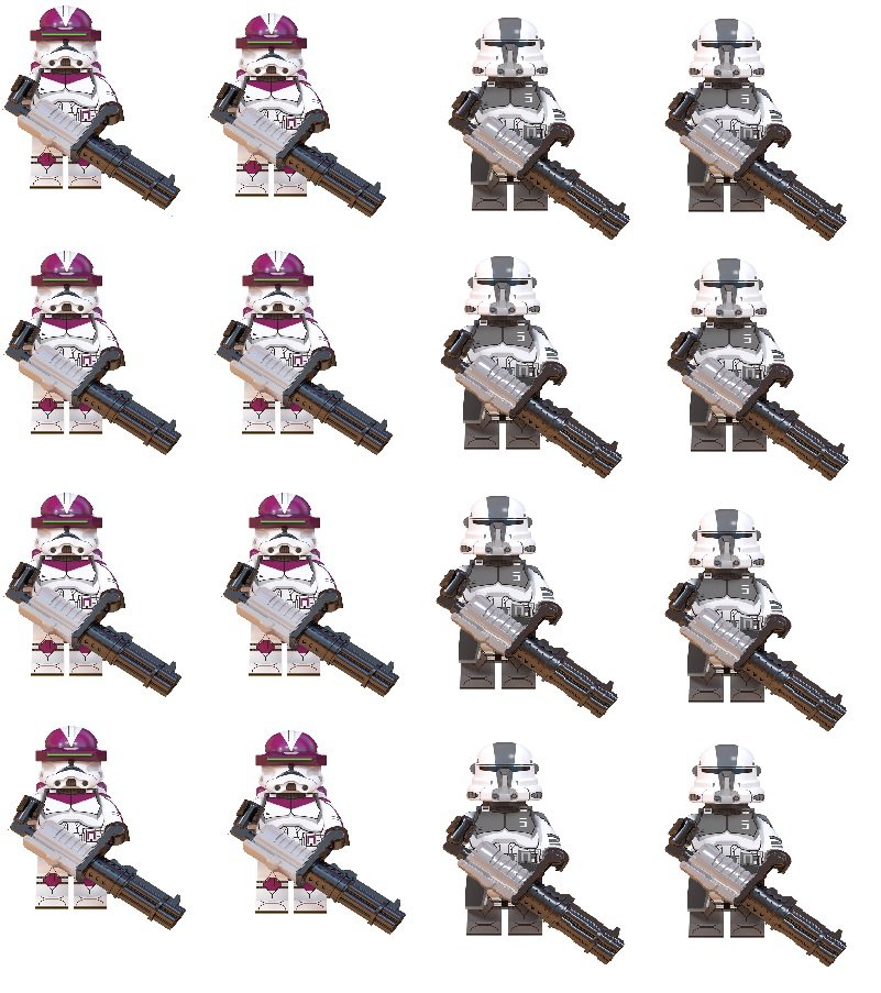 Trooper Squad 3 and Heavy Infantry Wolfpack Minifigures Compatible Lego Star Wars Set