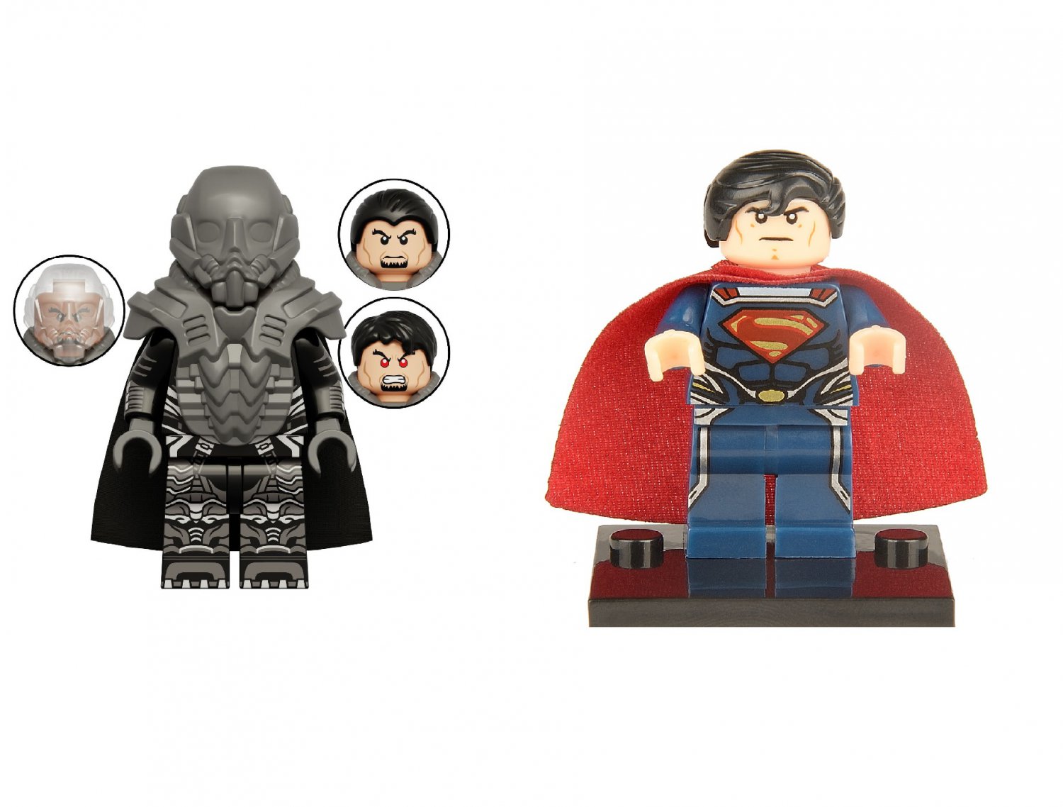 General Zod VS Superman Minifigures Compatible Lego Super Heroes 2023