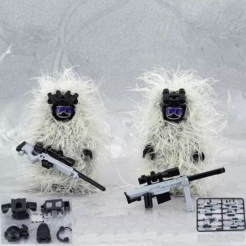 Snowfield Camouflage Heavy Special Forces Minifigures Lego Compatible Military Sets