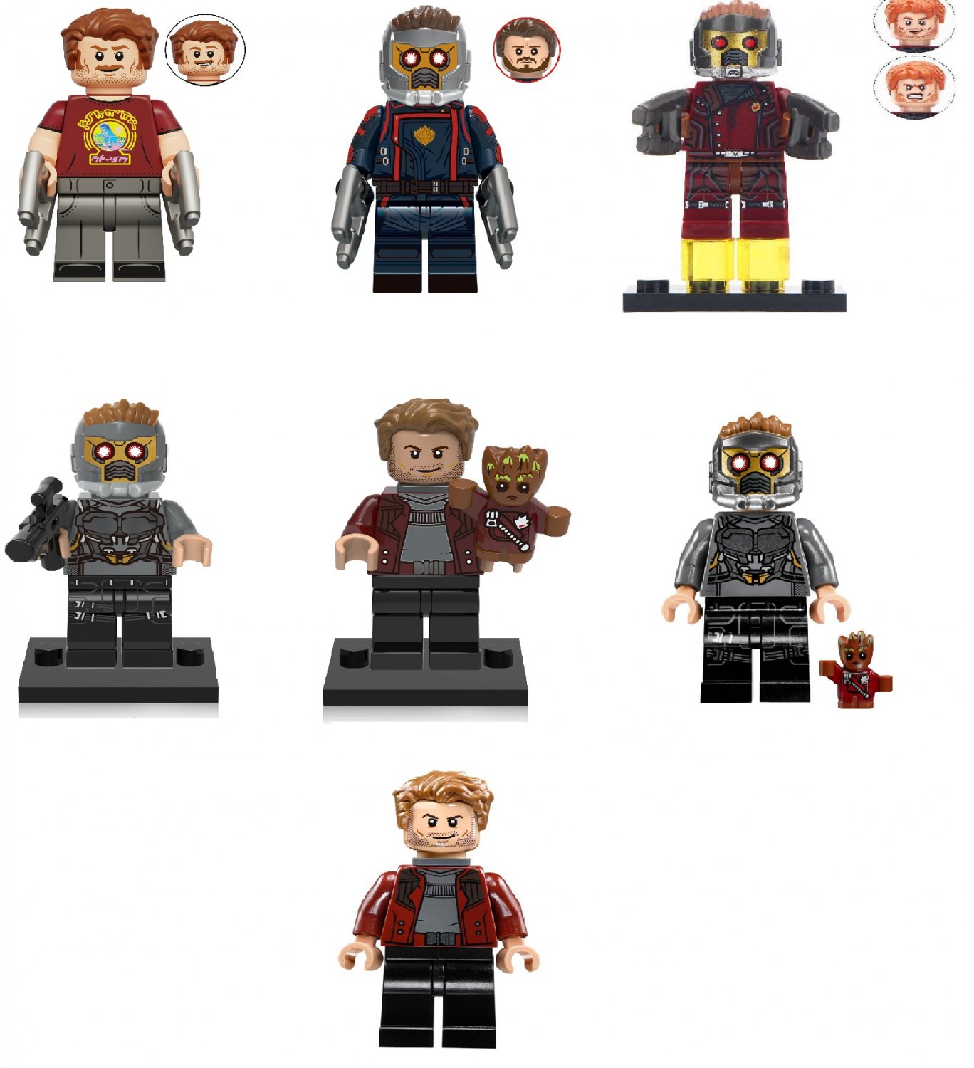 7 Best Star-Lord Minifigures Compatible Lego Guardians of the Galaxy Movie Set