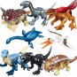 Velociraptor Pyroraptor Ankylosaurus Triceratops Minifigures Compatible Lego Jurassic World Set