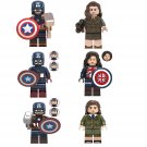 6pcs Captain America and Captain Carter Minifigures Compatible Lego New Avengers Set