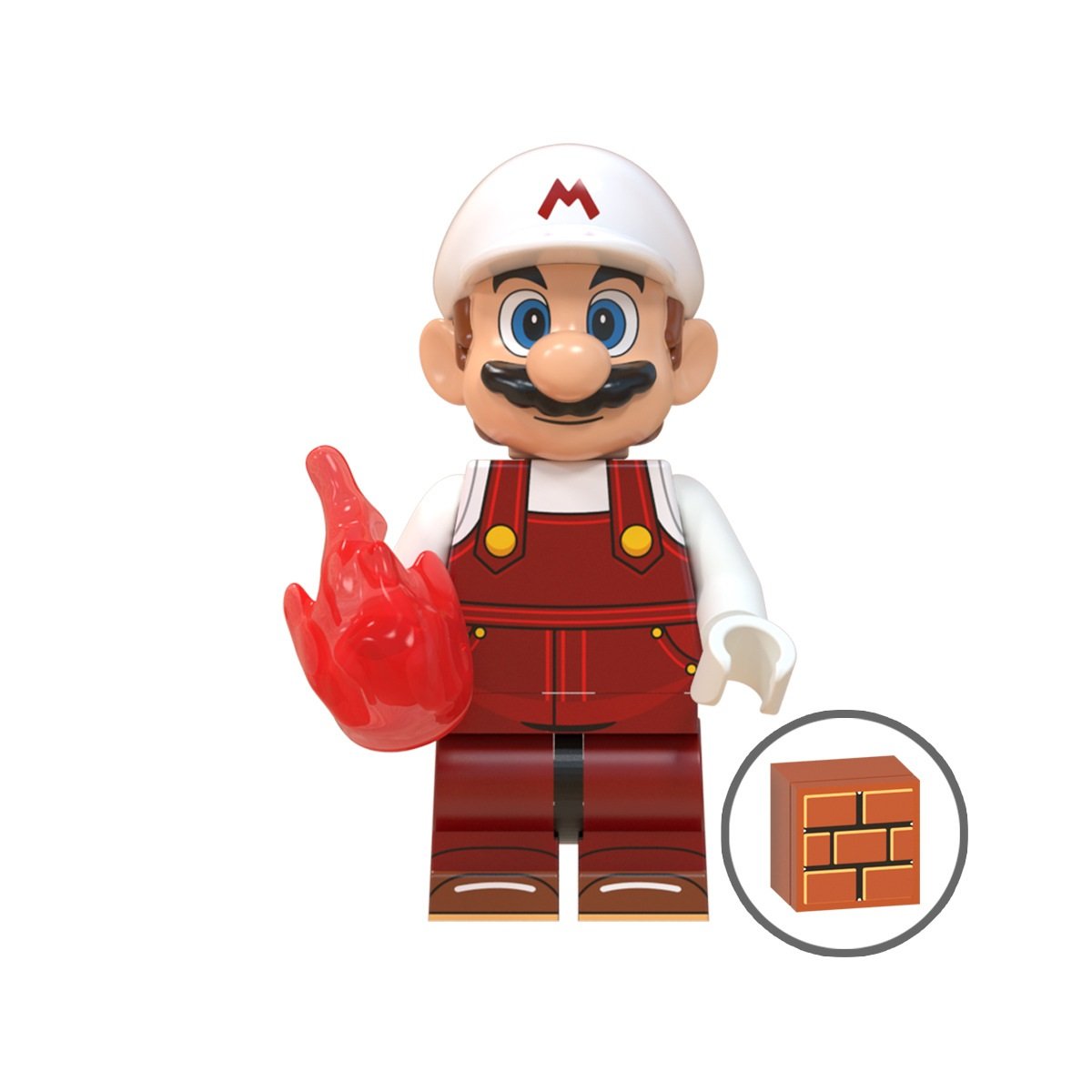 White Cap Mario Minifigures Compatible Lego Super Mario Bros Set
