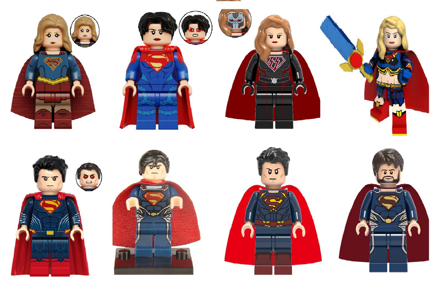 Supergirl Superman Father OverGirl Minifigures Compatible Lego Superman ...