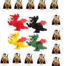 13pcs Golden Knight Middle Ages Loong Minifigures Compatible Lego Medieval Knight Set