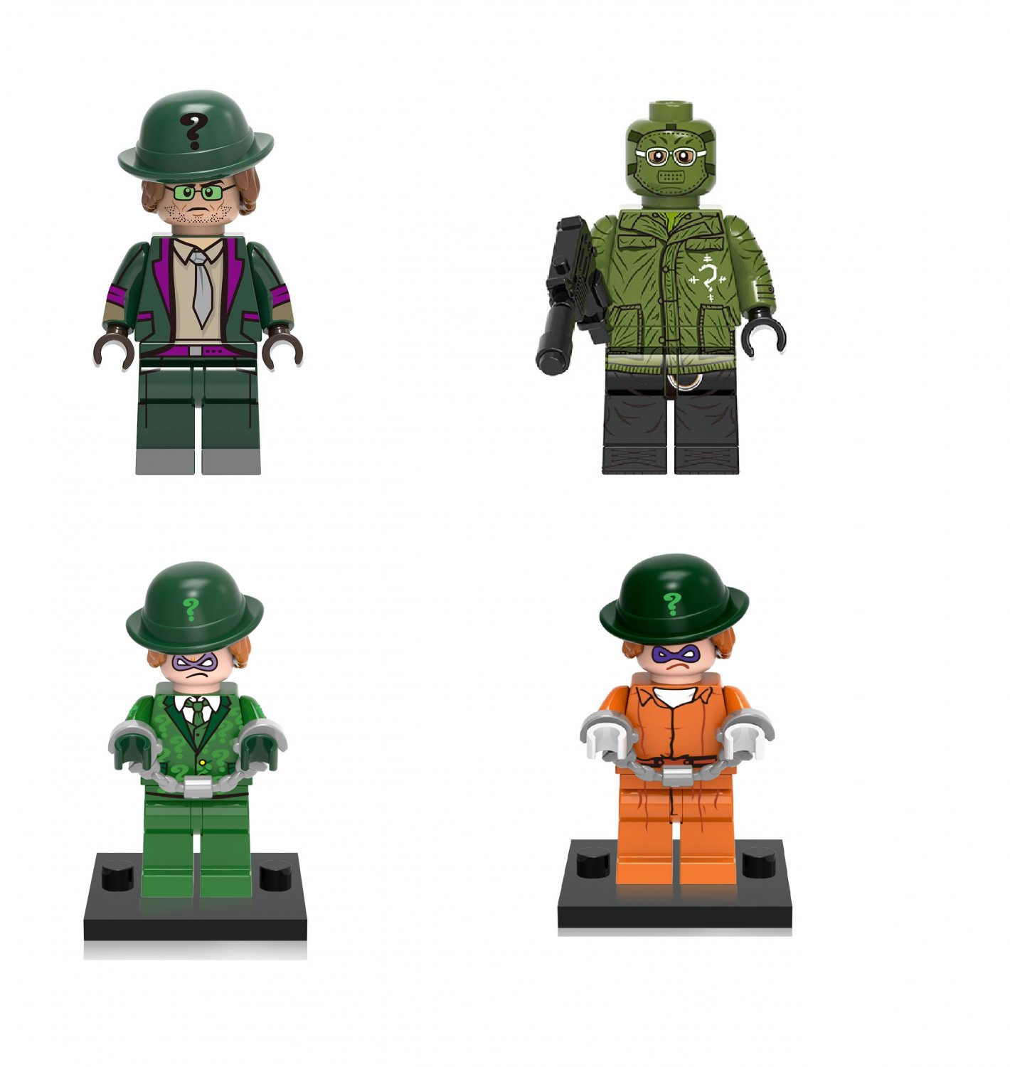 4pcs Riddler Minifigures Compatible Lego New Batman Movie Set