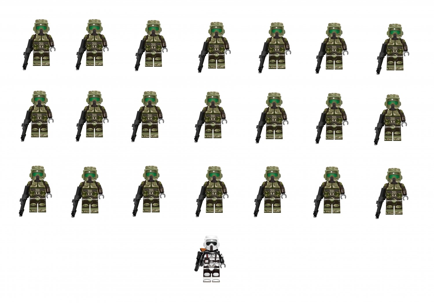 22pcs 41st Scout Battalion Trooper Commander Minifigures Compatible Lego Star Wars TV Set