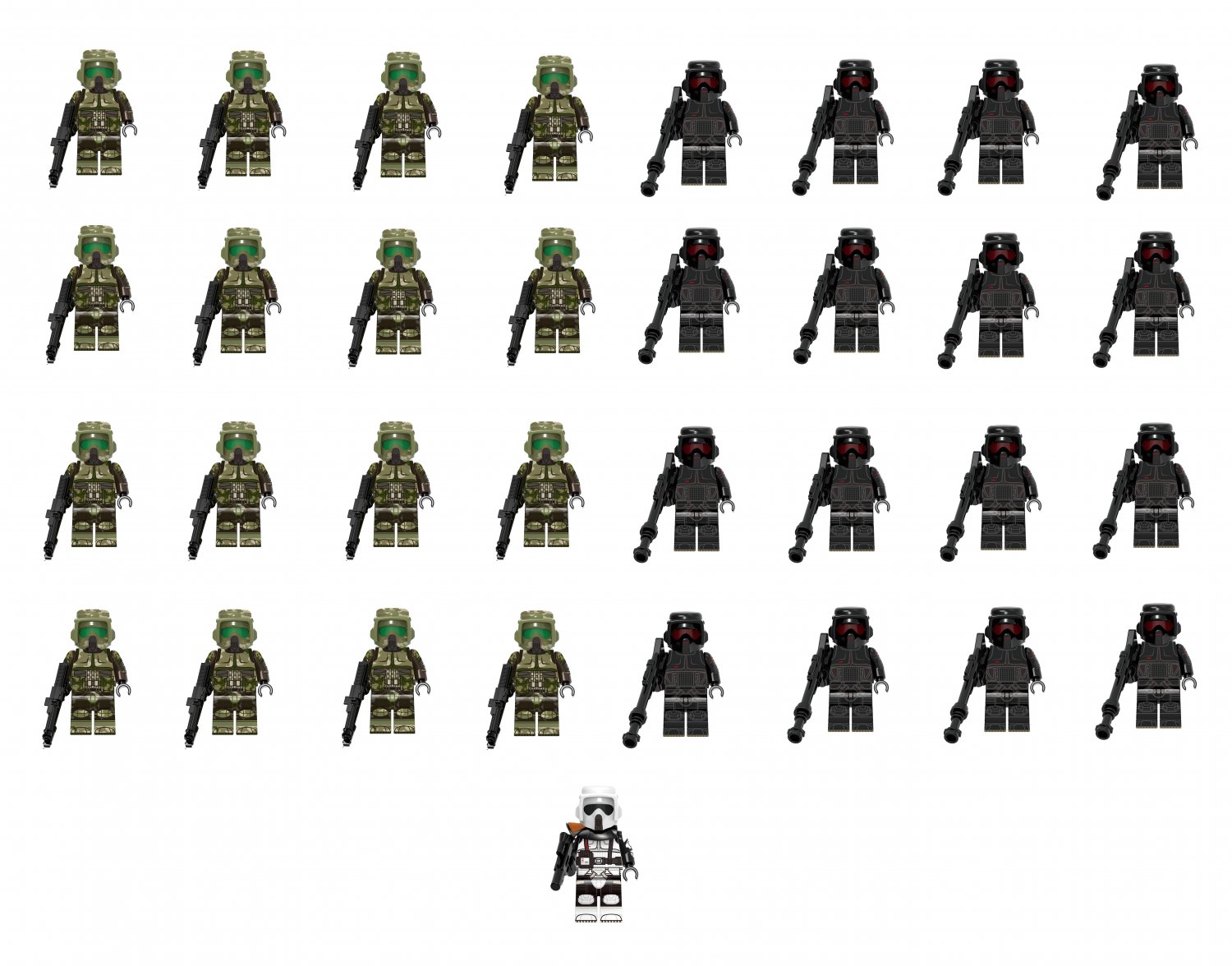 41st Scout Battalion Trooper Shadow Scout Troopers Minifigures Compatible Lego Star Wars Set