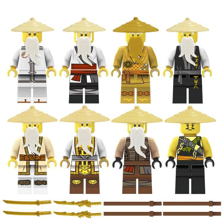 8pcs Master Wu Minifigures Compatible Lego Ninjago Set