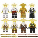 8pcs Master Wu Minifigures Compatible Lego Ninjago Set