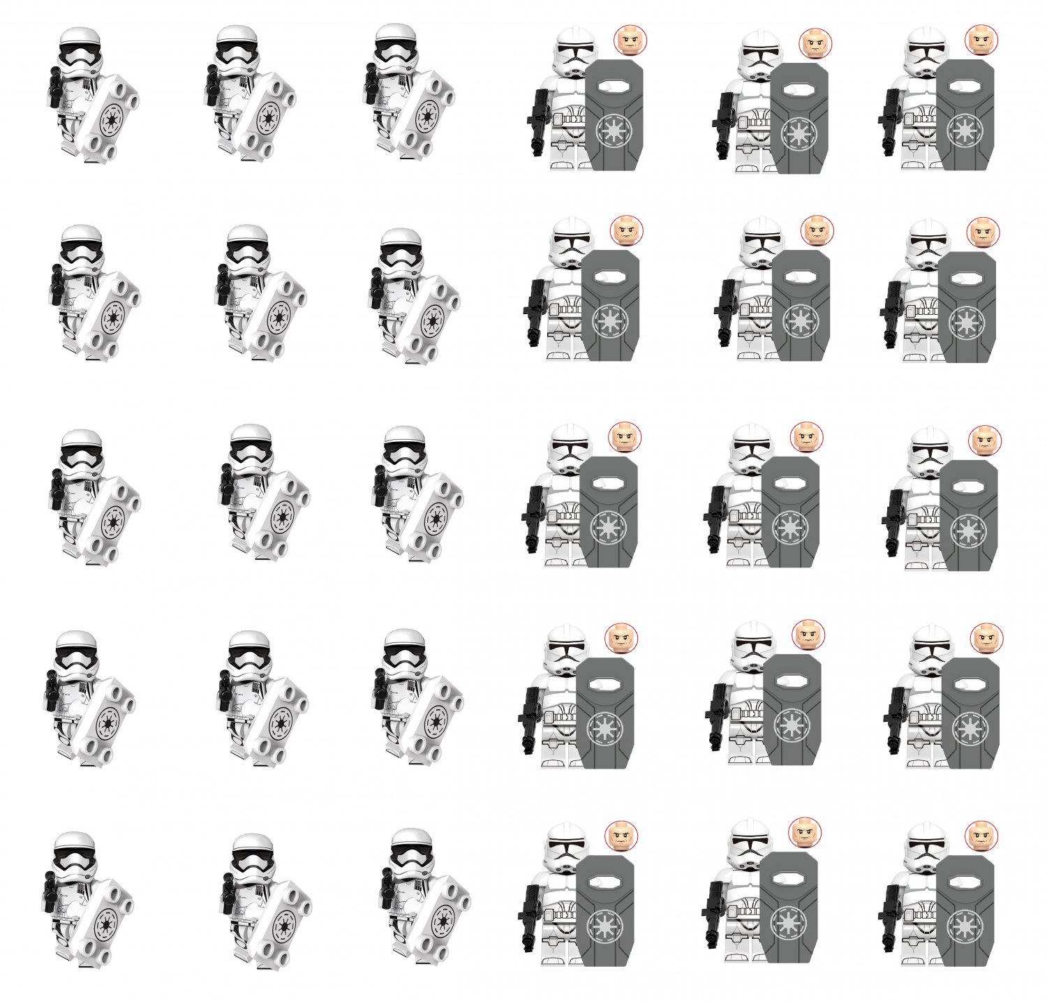 30pcs Wilco Trooper Clone Trooper Minifigures Compatible Lego Star Wars Set