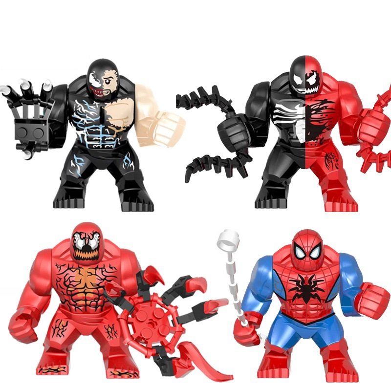4pcs Big Venom Carnage Spider-Man Minifigures Compatible Lego Super Heroes Set
