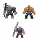 3pcs Big Korg Thing Thanos Minifigures Compatible Lego Super Heroes Set