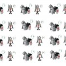 24pcs Knights Templar and Templar War Horse Minifigures Compatible Lego Medieval Knight Set